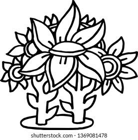 Sunflower against the background of the sun, abstraction