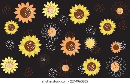 Sonnenblume Hintergrund Abstrakte mit Flüssigkeit. Sommerdesign, romantische Design-Vorlage oder Naturhintergrund