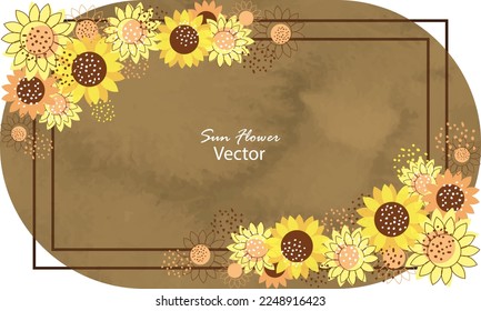 Sunflower background abctract with fluid . summer design, romantic design template or nature related background