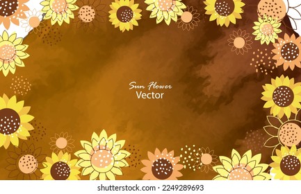 Sunflower background abctract with fluid . summer design, romantic design template or nature related background