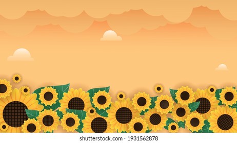sunflower background with cloud, good for your design
