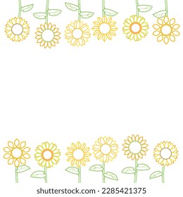 Sunflower background and frame, vector illustration