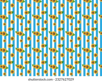 Sunflower background illustration material :  vector