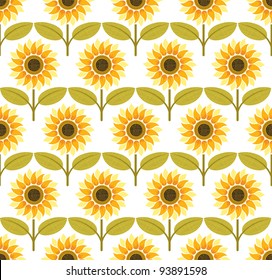 Sunflower background pattern vector