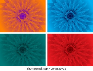 sunflower background with patterns and ornaments in various colors