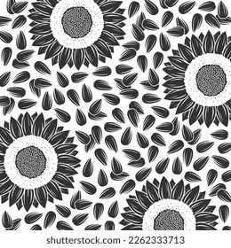 Sunflower background set. Collection icon sunflower. Vector