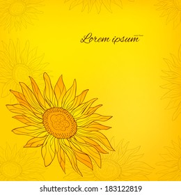 Sunflower background. Vector illustration.