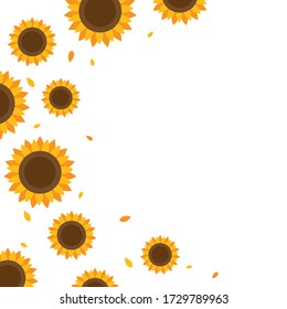 Diseño de ilustración de vector de fondo de girasol