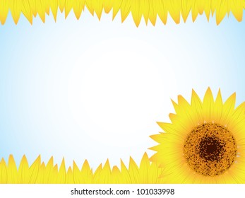 Sunflower background. Vector sun flower brochure design