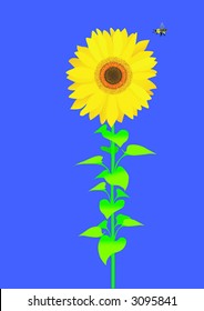 sunflower with bee