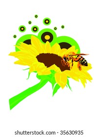 Sunflower and Bee