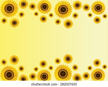 Sunflower bloom pattern color yellow background vector.