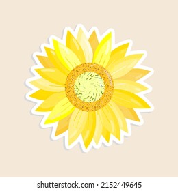 ilustración vectorial plana de flor de girasol