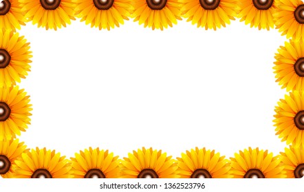 A sunflower border template illustration