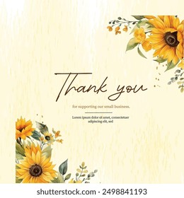 Sunflower border wreath, round frame of yellow flowers, hand drawn watercolor beautiful invitation card set arrangement, floral Frames spring Geometry wedding love card  vintage template background 
