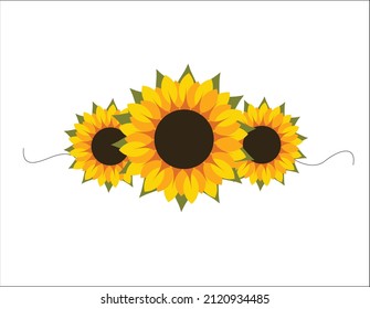 A sunflower bouquet on a black string.