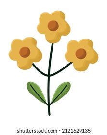 sunflower branch design with leaves