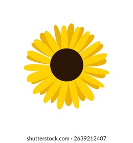 Sunflower bud. Vector flat illustration on isolated background