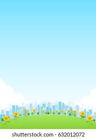 Sunflower building scenery background