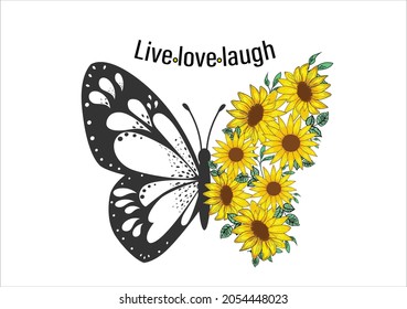 sunflower butterflies and daisies positive quote flower design margarita 
mariposa
stationery,mug,t shirt,phone case fashion slogan  style spring summer sticker and etc Orange Monarch Butterfly