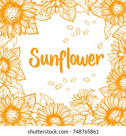 Sunflower. Sunflower card design. Vector illustration