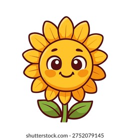 sunflower cartoon character cute smiling