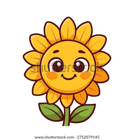sunflower cartoon character cute smiling