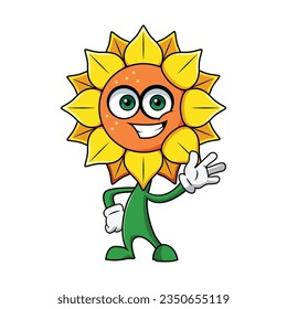sunflower cartoon character mascot logo