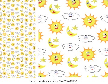Sunflower Cartoon Pattern Design Template