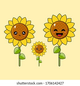 Sunflower cartoon vector design. Cartoon characters and mascots.