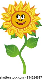 Sunflower cartoon vector illustration