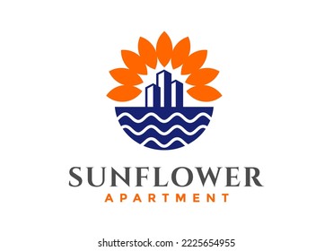 The sunflower and city logos are suitable for real estate