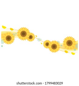 Sunflower clean wave background illustration
