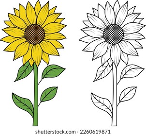 Sunflower Clipart, Sunflower SVG, Sunflower Vector Cutting files 