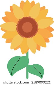 Sunflower Clipart,Cute flower vector illustration