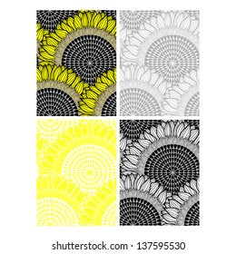 colección del girasol, sistema inconsútil floral del patrón