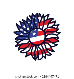 Sunflower color of American flag vector illustration 4th of July
