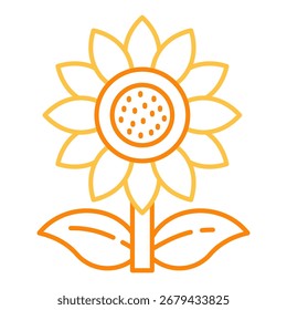 Sunflower Colored Line Icon Vector Illustration