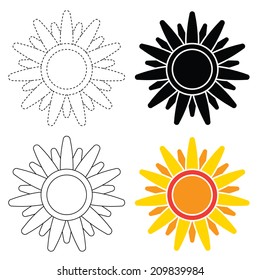 sunflower  for coloring abstract vector