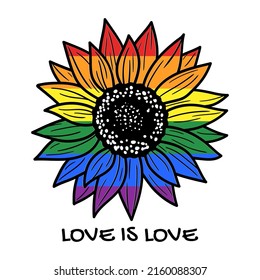 Sunflower Colors Rainbow Flag Inscription Love Stock Vector (Royalty ...