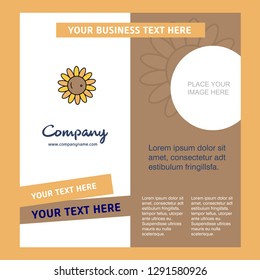 Sunflower Company Brochure Template. Vector Busienss Template