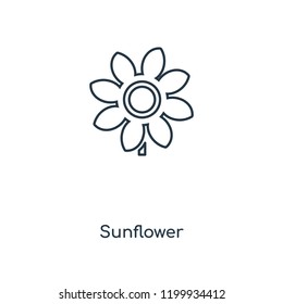 Sunflower concept line icon. Linear Sunflower concept outline symbol design. This simple element illustration can be used for web and mobile UI/UX.