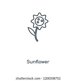 Sunflower concept line icon. Linear Sunflower concept outline symbol design. This simple element illustration can be used for web and mobile UI/UX.