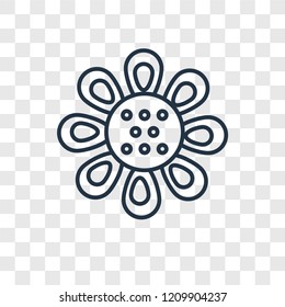 Sunflower concept vector linear icon isolated on transparent background, Sunflower concept transparency concept in outline style