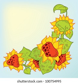 Sunflower corner decoration