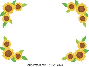 Sunflower corner frame (summer flowers)