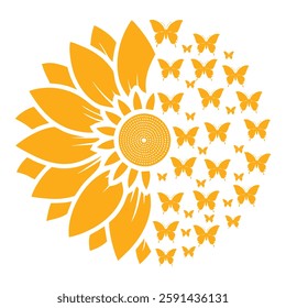 Sunflower and daisy flower with slogan text. Vector illustration design. For fashion graphics, t shirt prints, posters, templates etc.