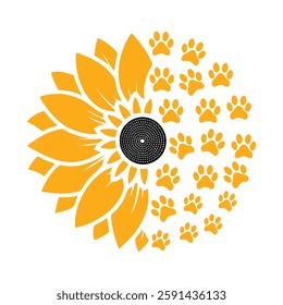 Sunflower and daisy flower with slogan text. Vector illustration design. For fashion graphics, t shirt prints, posters, templates etc.