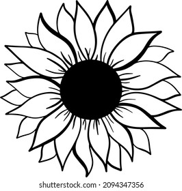 Sunflower decoration for T-shirt cards bags cards frames cups sunflower icon vector decoration 