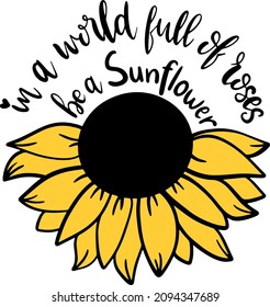 Sunflower decoration for T-shirt cards bags cards frames cups sunflower icon vector decoration 